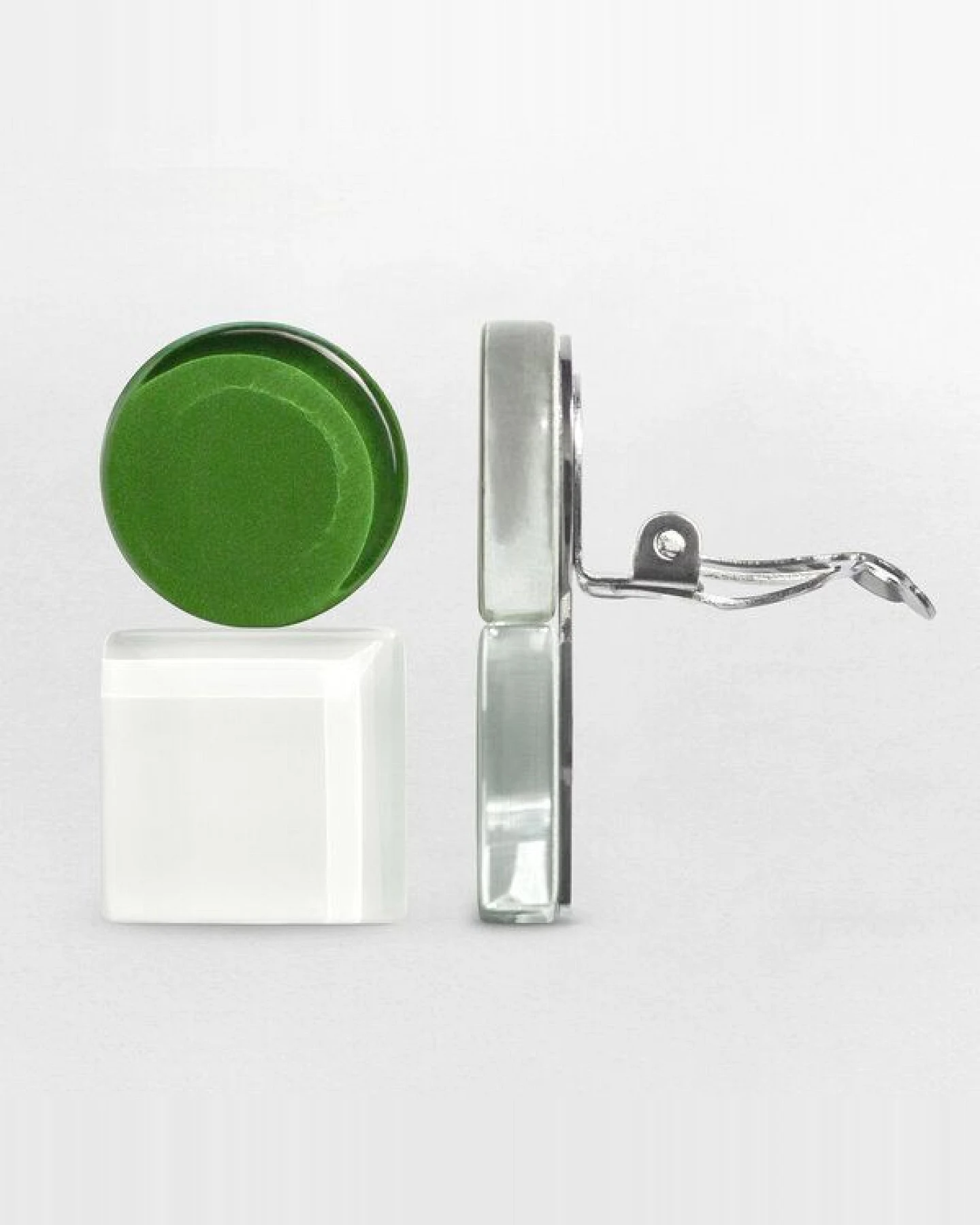 ALEXASCHA Geometrische Clip Ohrringe aus Glas – Ansicht 4
