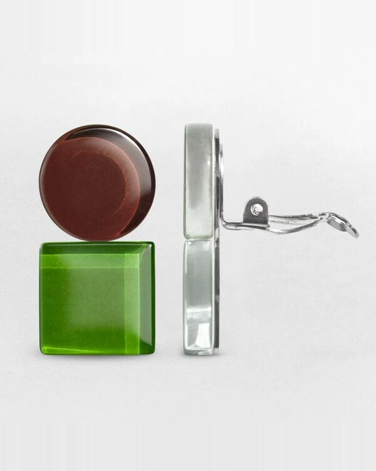 ALEXASCHA Geometrische Clip Ohrringe aus Glas – Ansicht 4