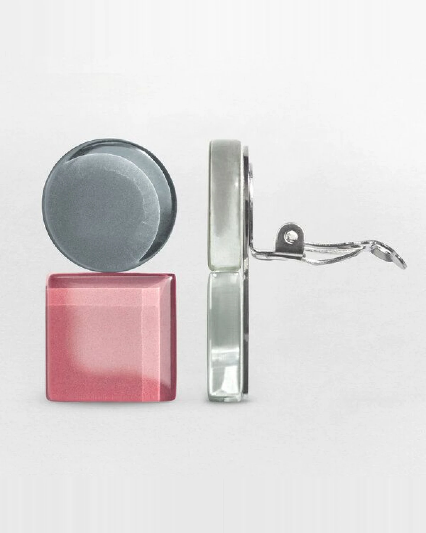 ALEXASCHA Geometrische Clip Ohrringe aus Glas – Ansicht 4