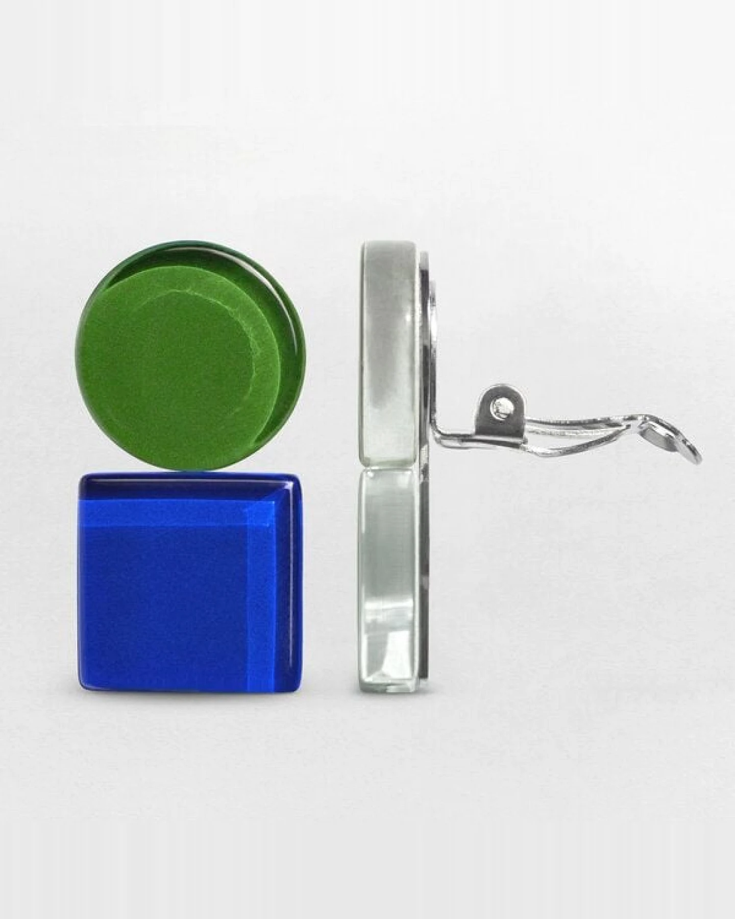 ALEXASCHA Geometrische Clip Ohrringe aus Glas – Ansicht 4