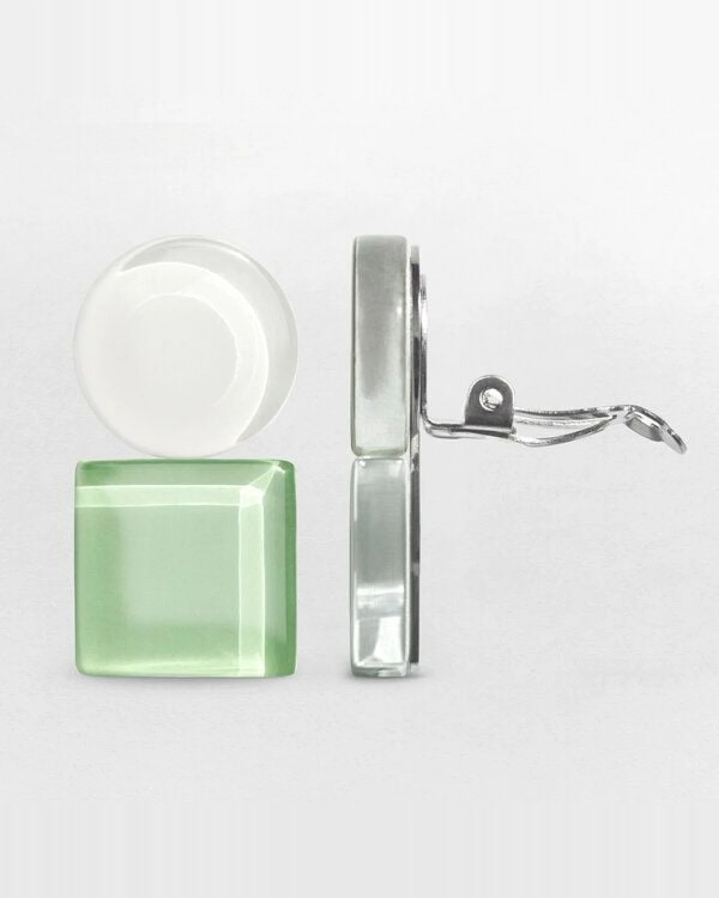 ALEXASCHA Geometrische Clip Ohrringe aus Glas – Ansicht 4