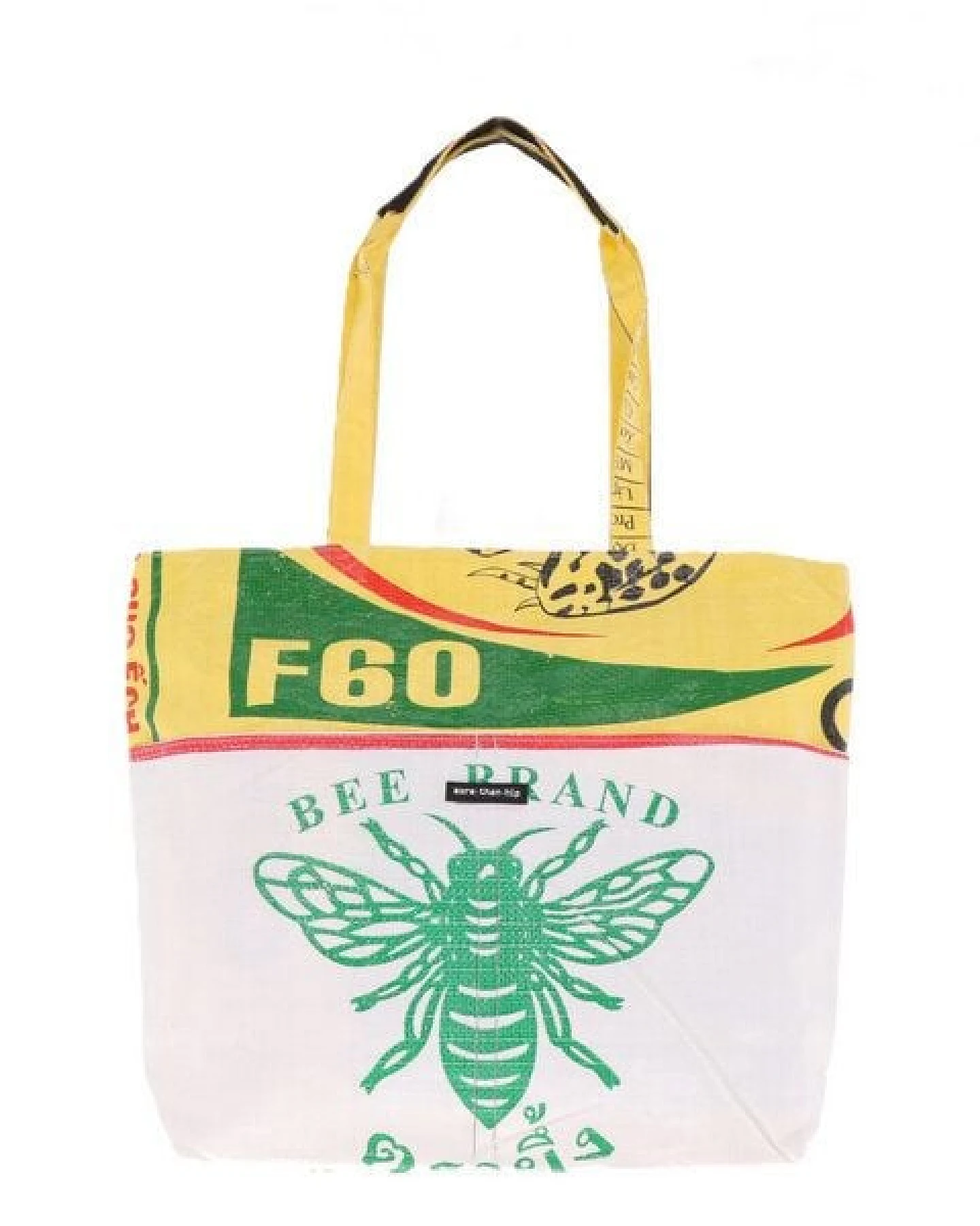 MoreThanHip Reißverschluss Shopper-Tasche aus recyceltem Reis-, Tierfutter- oder Zuckersack – Moni – Ansicht 3
