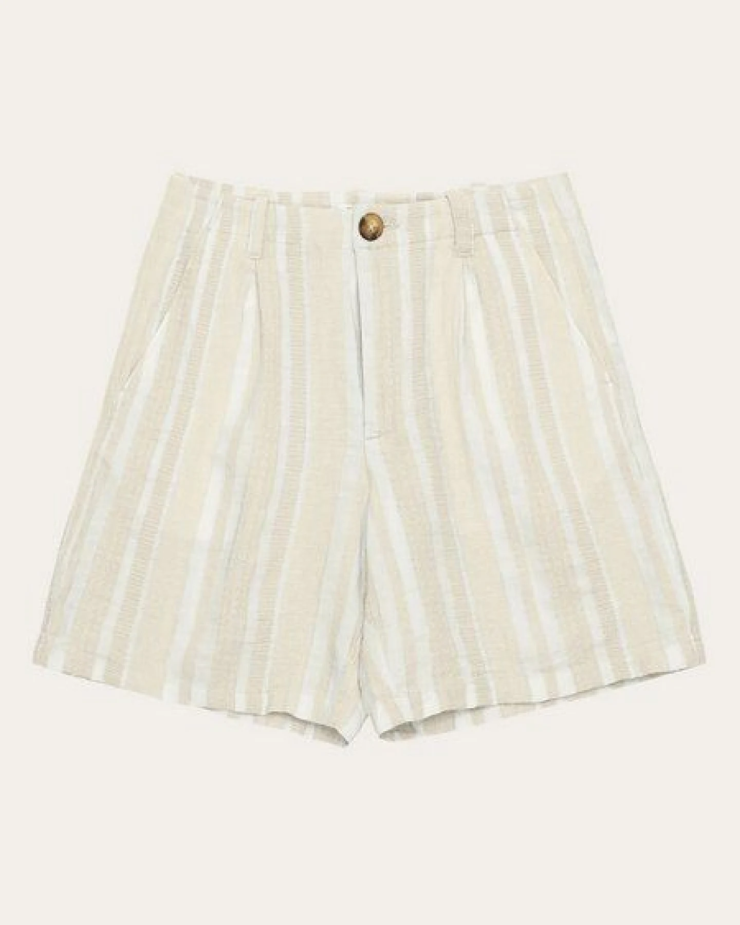 KnowledgeCotton Apparel Posey Woven Shorts - beige stripe – Ansicht 2