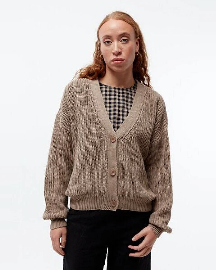 Givn Berlin Strickcardigan GBDESIREE oversize aus Bio-Baumwolle mit Perlmuster-Strick