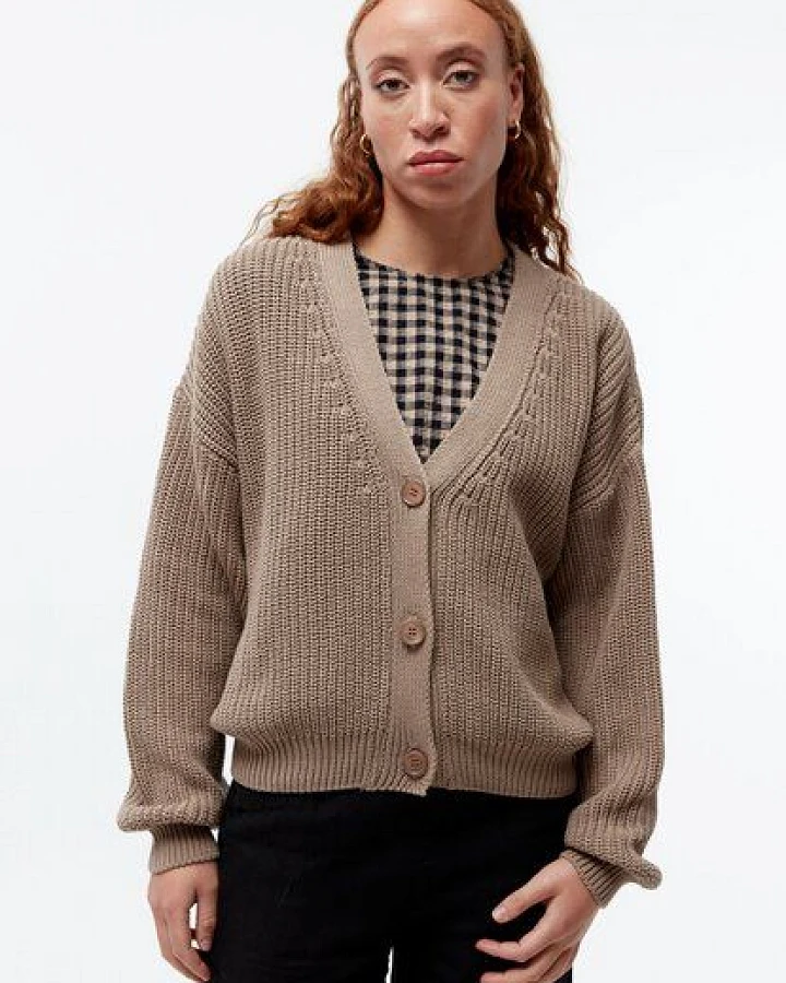 Givn Berlin Strickcardigan GBDESIREE oversize aus Bio-Baumwolle mit Perlmuster-Strick