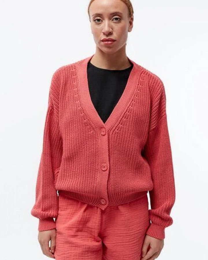 Givn Berlin Strickcardigan GBDESIREE oversize aus Bio-Baumwolle mit Perlmuster-Strick
