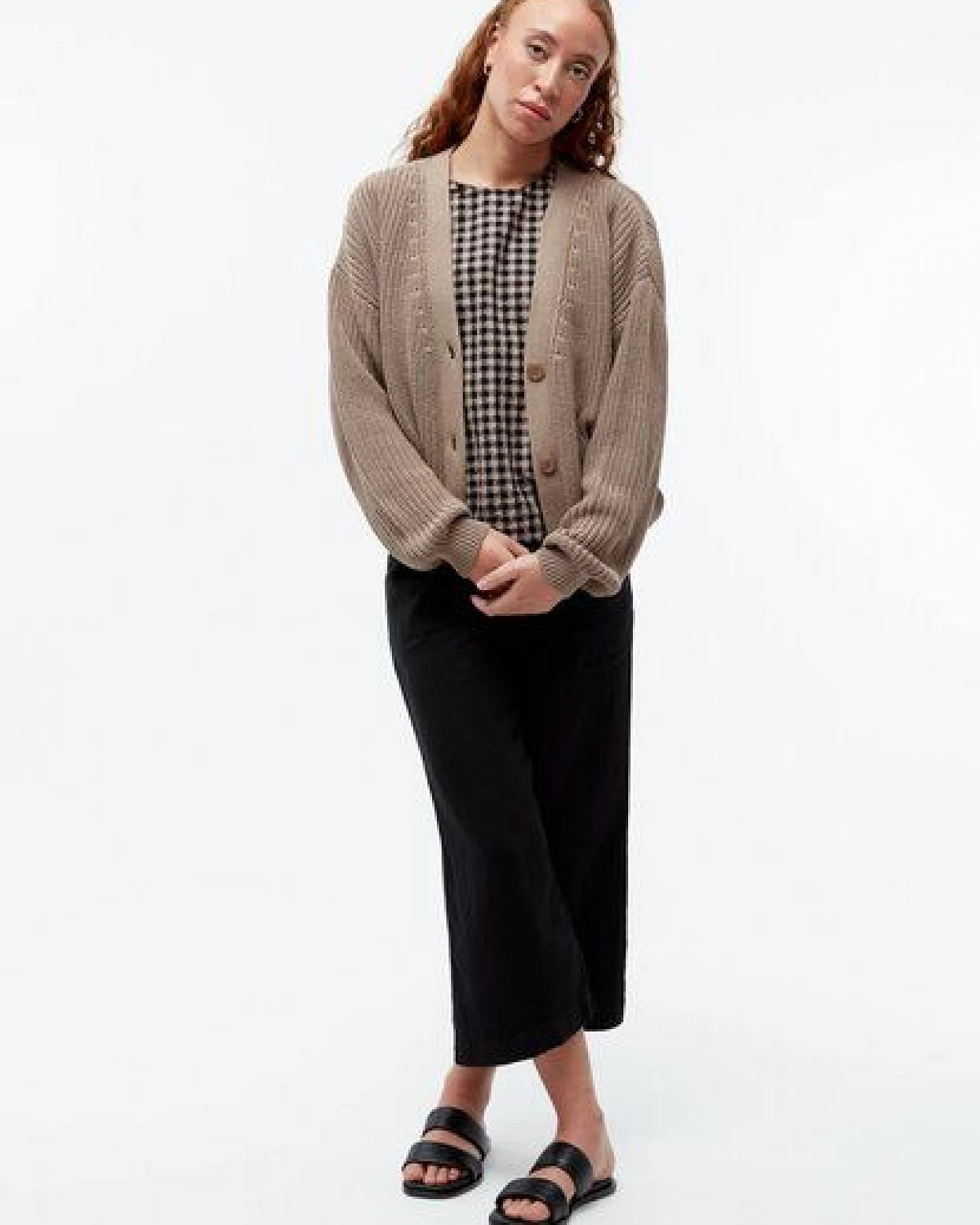 Givn Berlin Strickcardigan GBDESIREE oversize aus Bio-Baumwolle mit Perlmuster-Strick – Ansicht 2