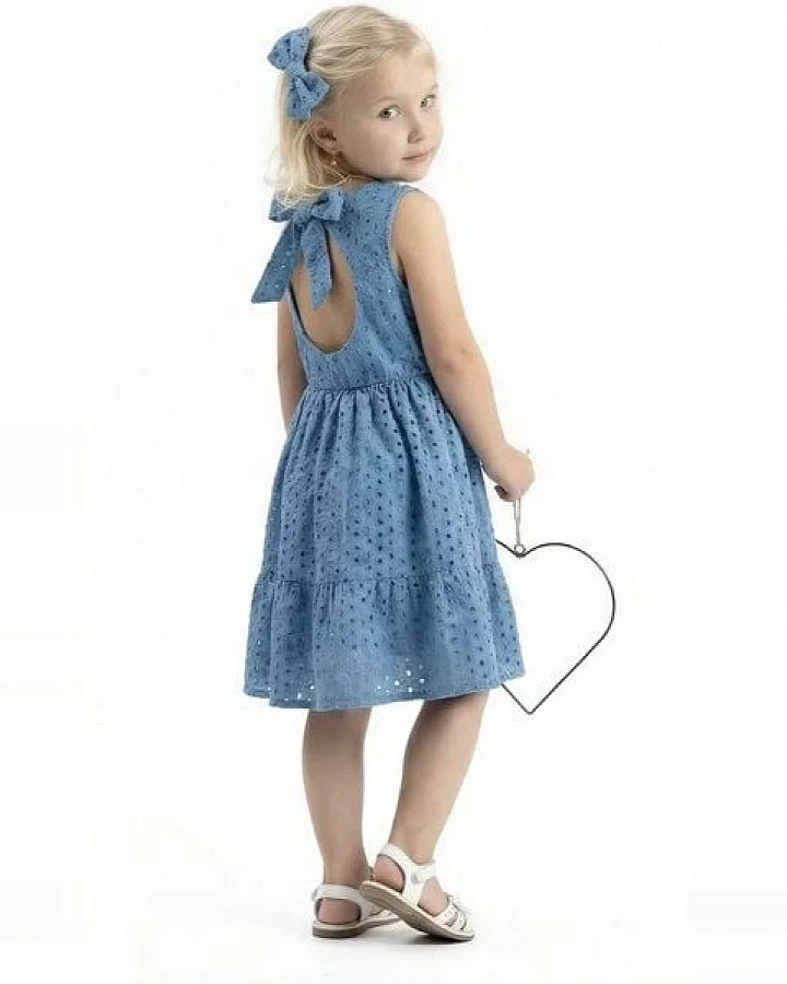 Marraine Kids Kleid LACE aus Bio-Baumwolle – Lochstickerei & Schleifendetail