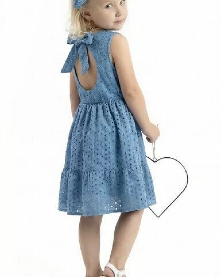Marraine Kids Kleid LACE aus Bio-Baumwolle – Lochstickerei & Schleifendetail