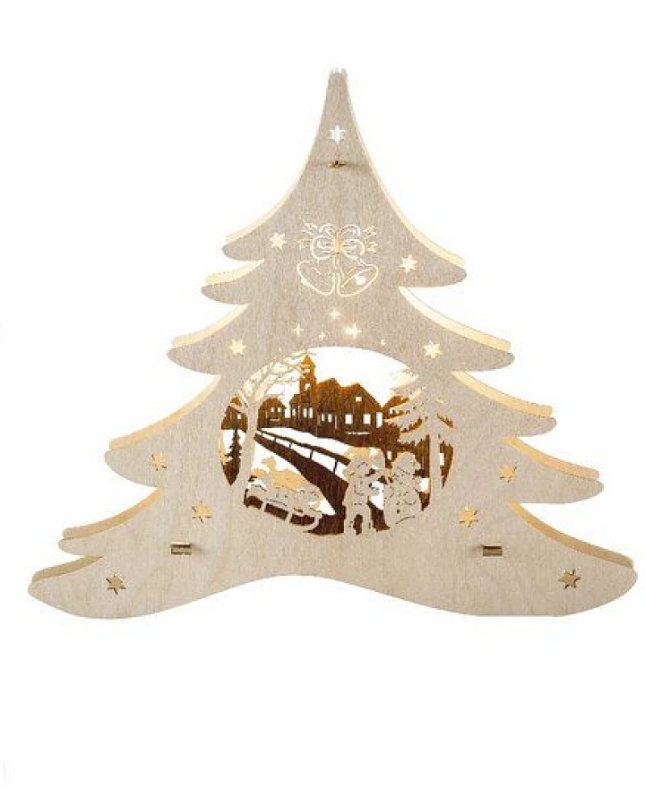 Weigla® Holzkunst Weigla Fensterbilder Tannenbaum mit verschiedenen Motiven