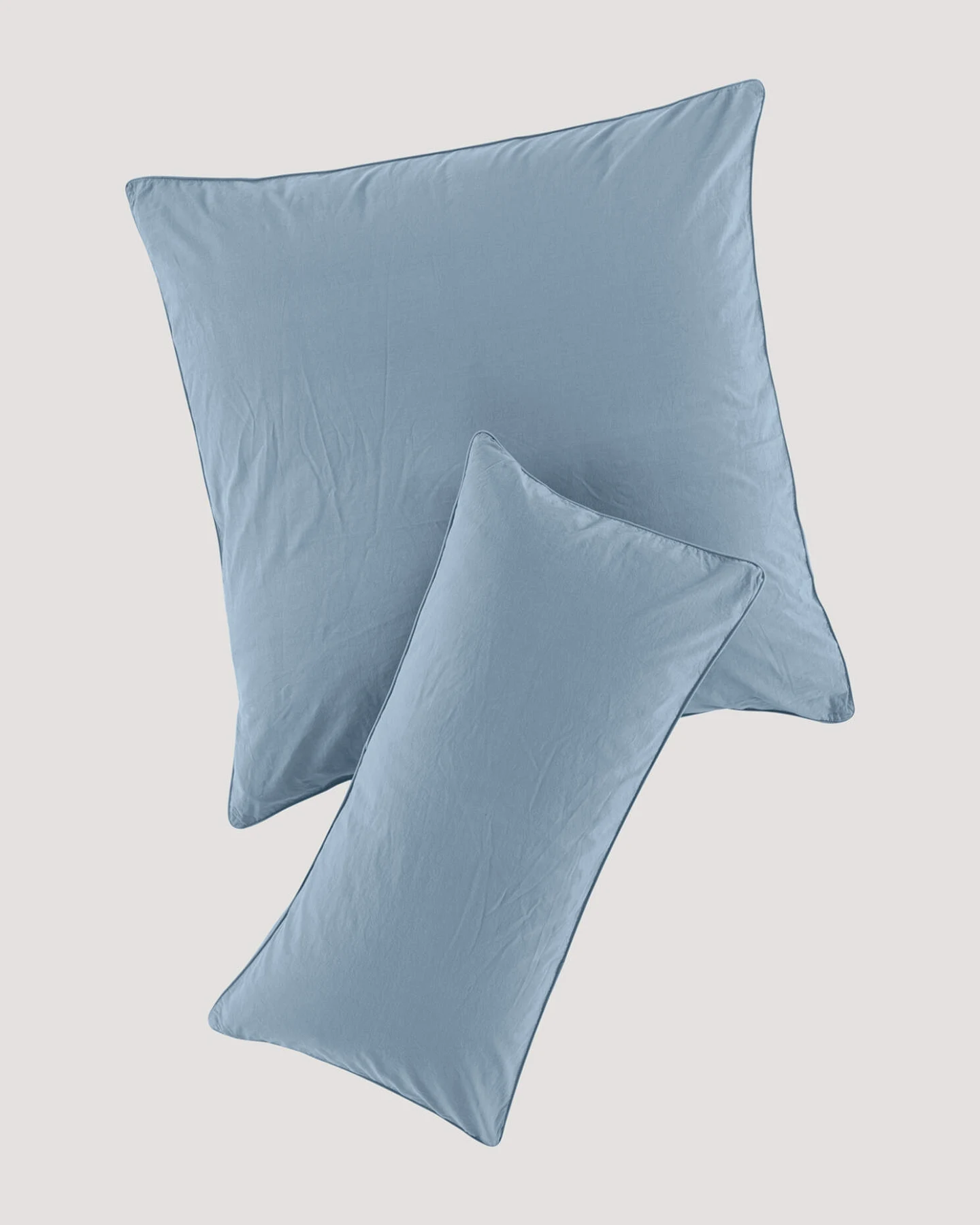 hessnatur Perkal Kissenbezug aus Bio-Baumwolle - blau - Größe 80x80 cm – Ansicht 2