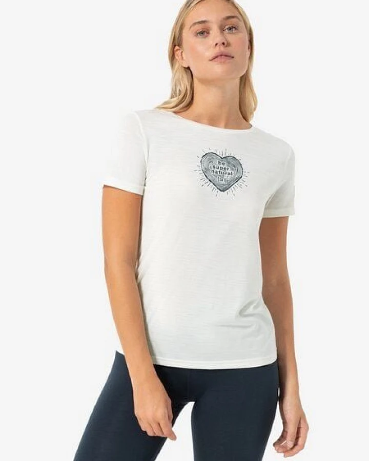 super.natural T-Shirt BIO J HEARTWOOD für Damen, nachhaltig, Merino
