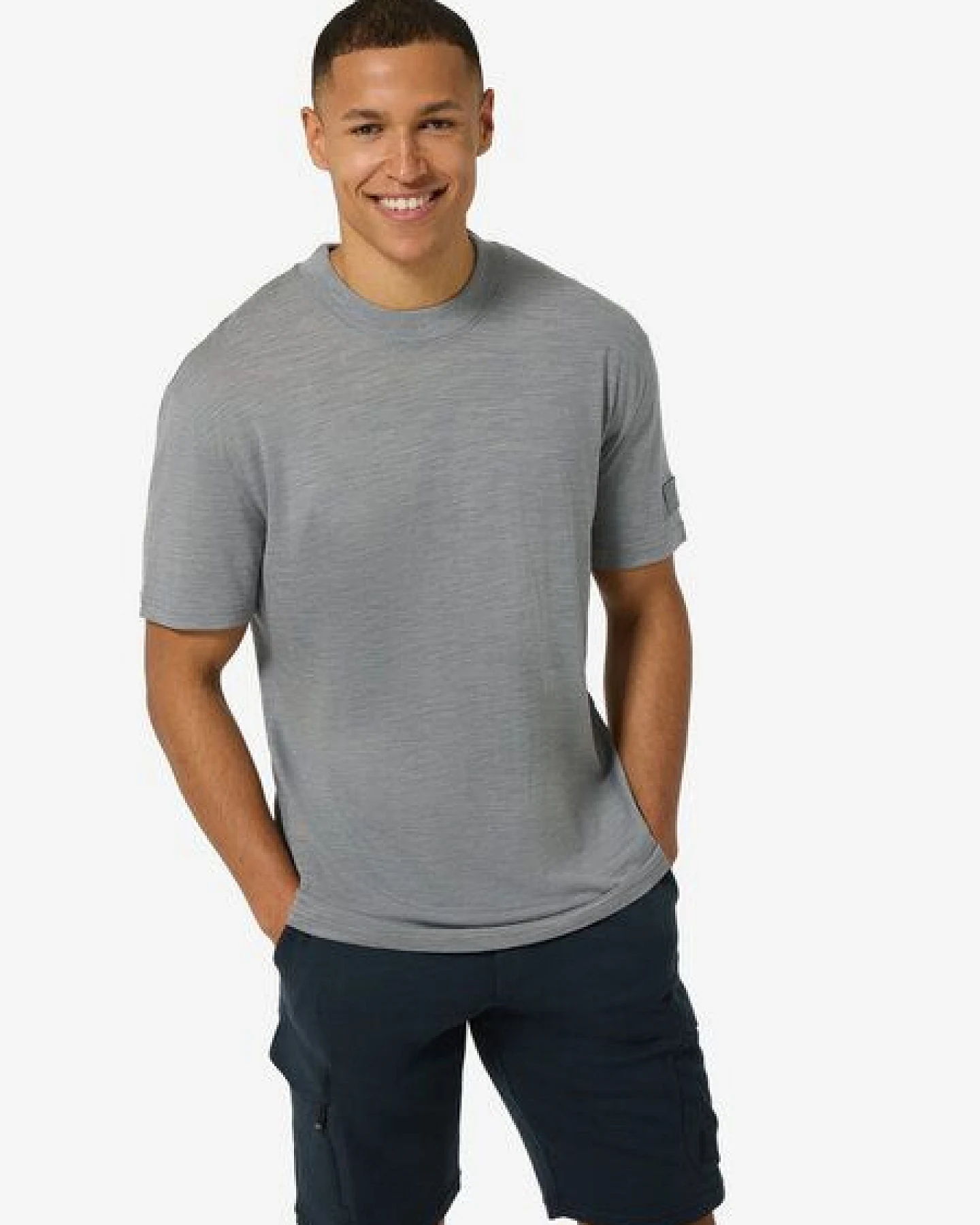 super.natural T-Shirt CASUAL RIB BIO J TEE für Herren, nachhaltig, Merino – Ansicht 2