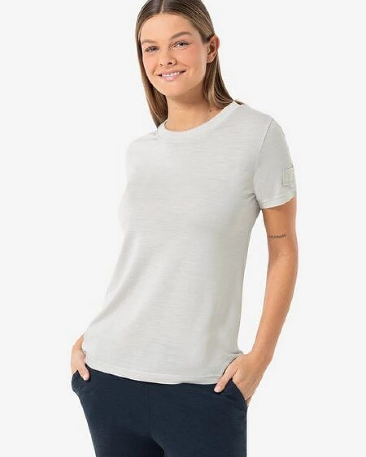 super.natural T-Shirt CASUAL RIB BIO J TEE für Damen, nachhaltig, Merino