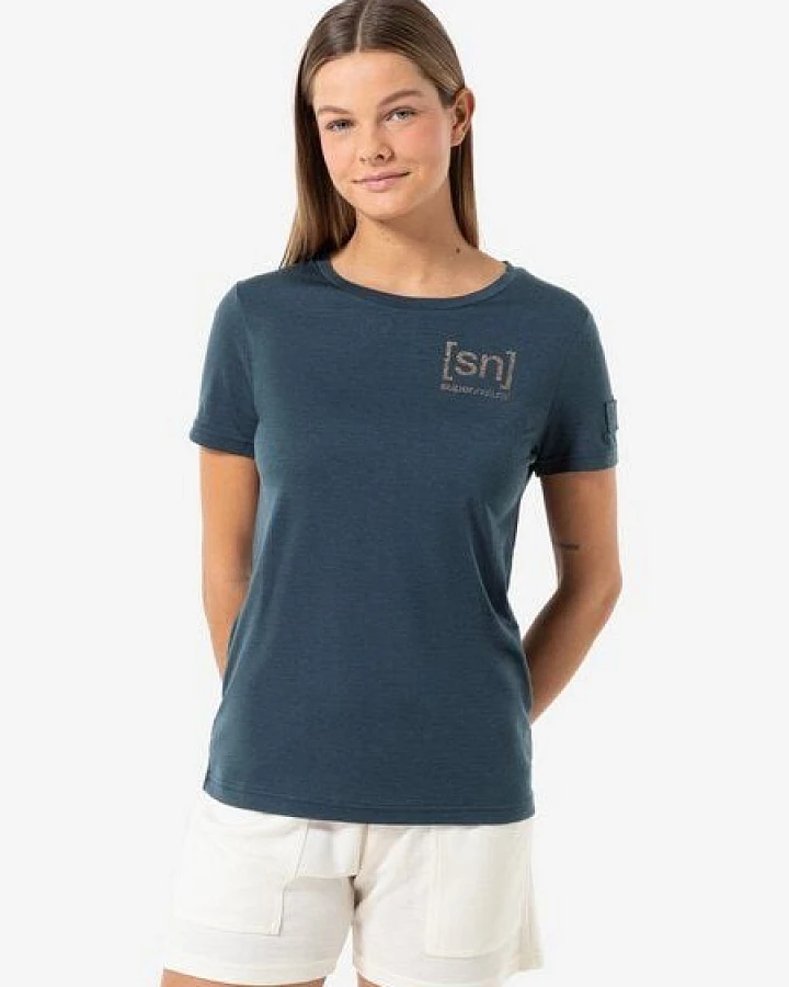 super.natural T-Shirt LOGO LINES BIO J TEE für Damen, nachhaltig, Merino