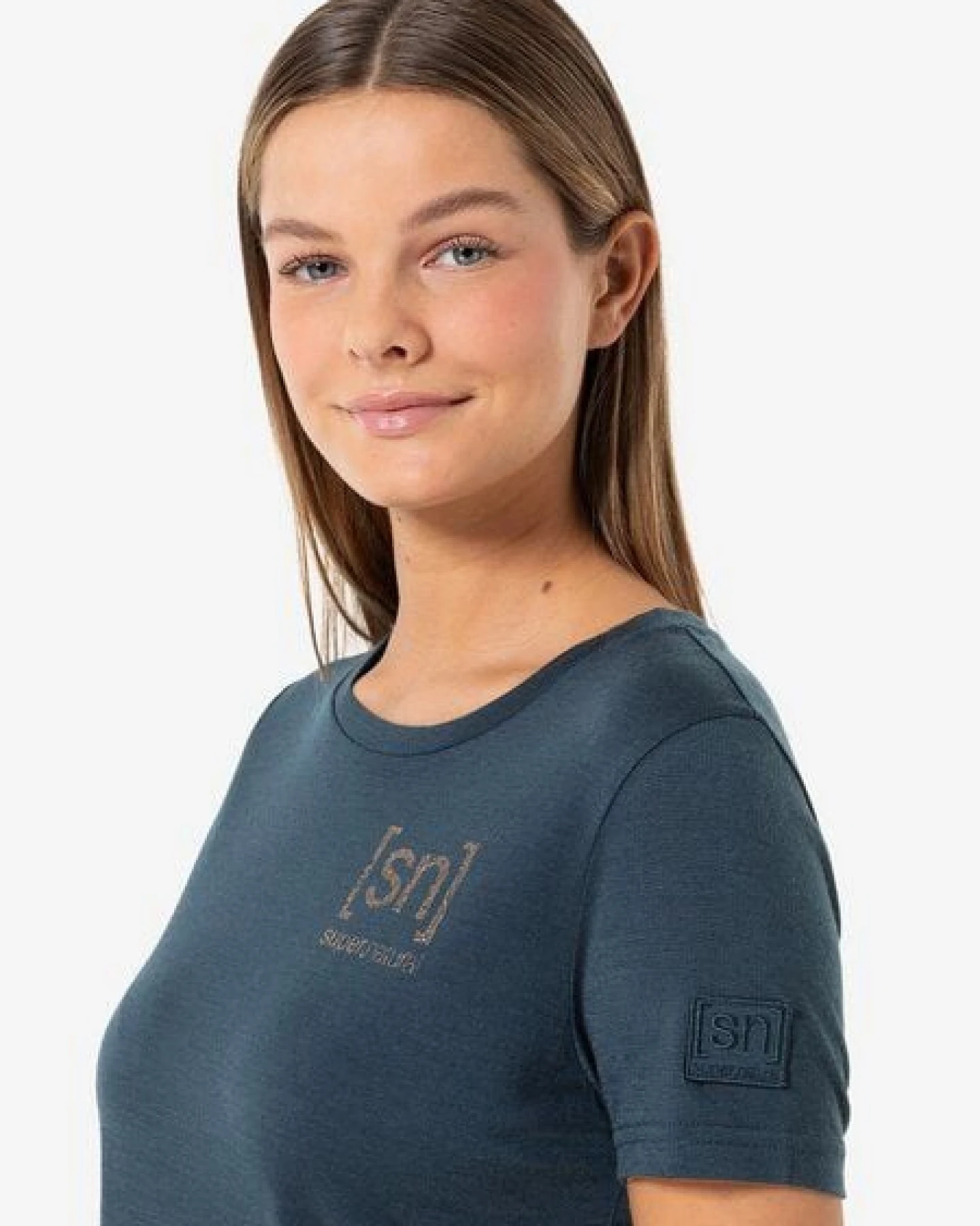 super.natural T-Shirt LOGO LINES BIO J TEE für Damen, nachhaltig, Merino – Ansicht 2