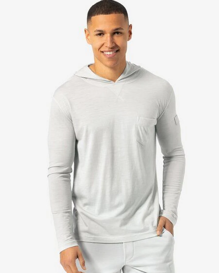 super.natural Kapuzenlongsleeve LIGHT BIO J HOODIE für Herren, nachhaltig, Merino