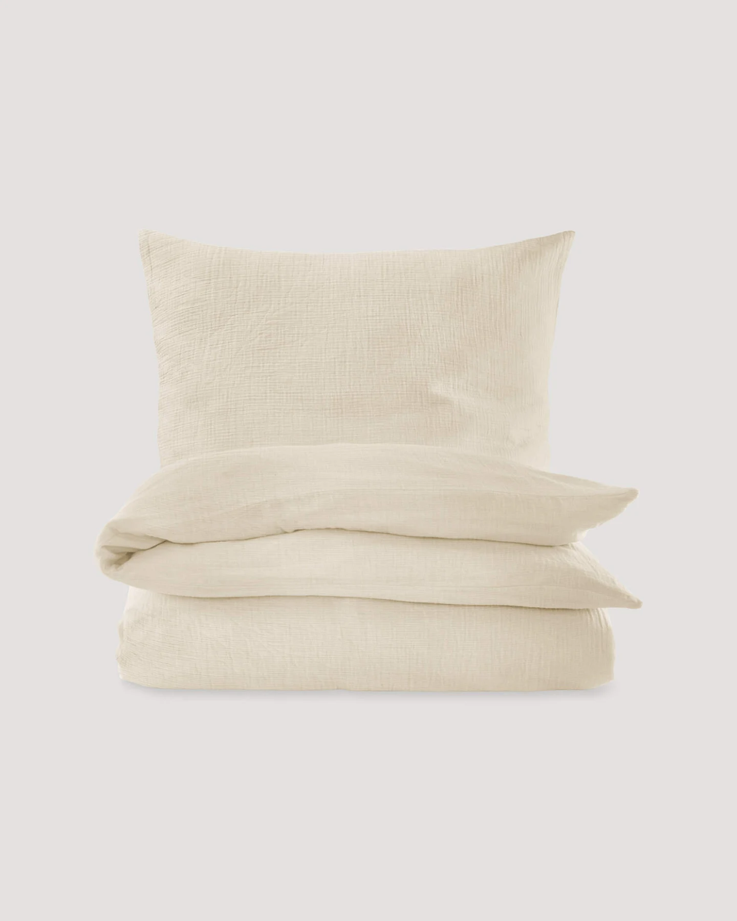 hessnatur Musselin Bettwäsche-Set aus Bio-Baumwolle - natur - Größe 135x200 / 40x80 cm – Ansicht 4
