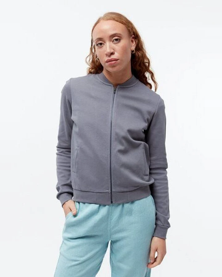Givn Berlin Jacke GBELLA aus Bio-Baumwolle mit Reißverschluss - Stormy Grey (Pique)