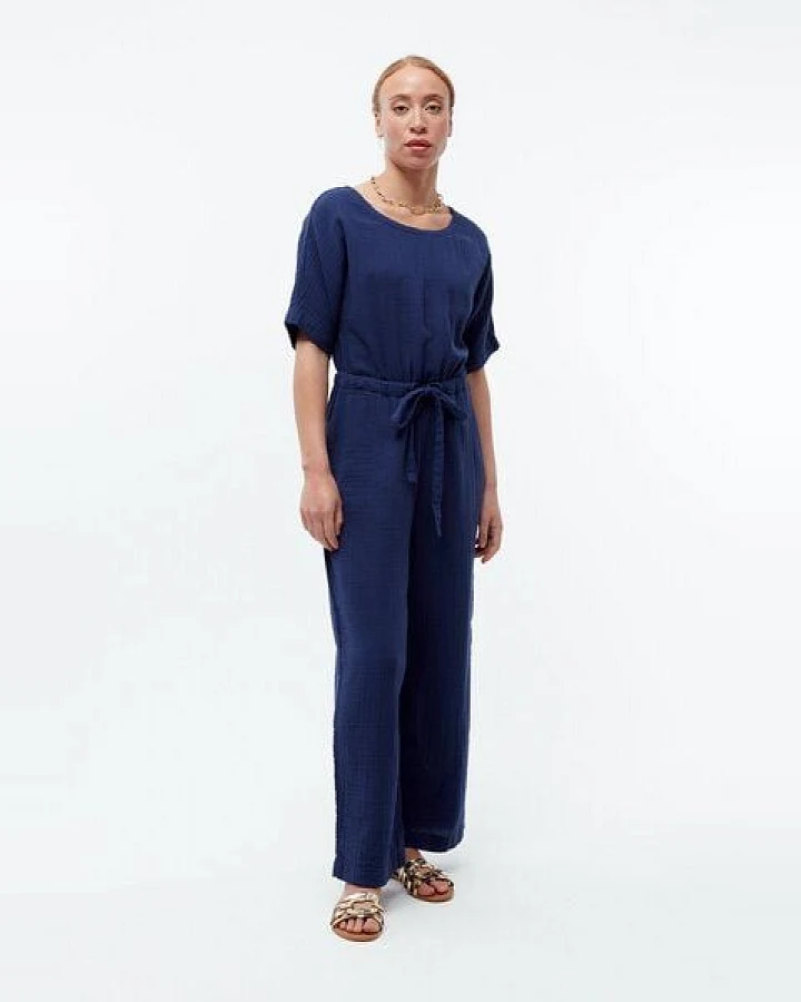 Givn Berlin Jumpsuit GBKAYLA aus Bio-Baumwoll Musselin - Nightshade Blue (Musselin)