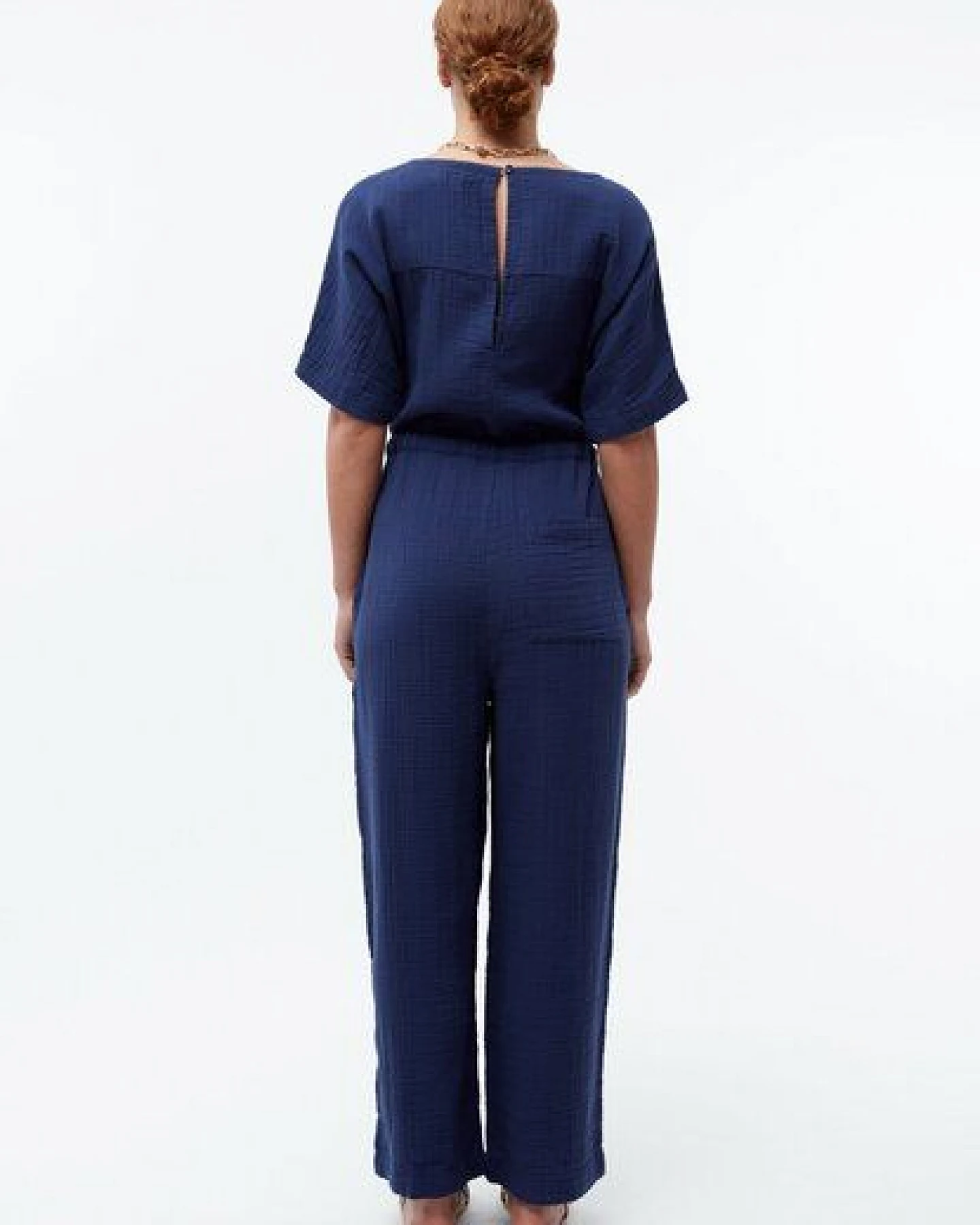 Givn Berlin Jumpsuit GBKAYLA aus Bio-Baumwoll Musselin - Nightshade Blue (Musselin) – Ansicht 3