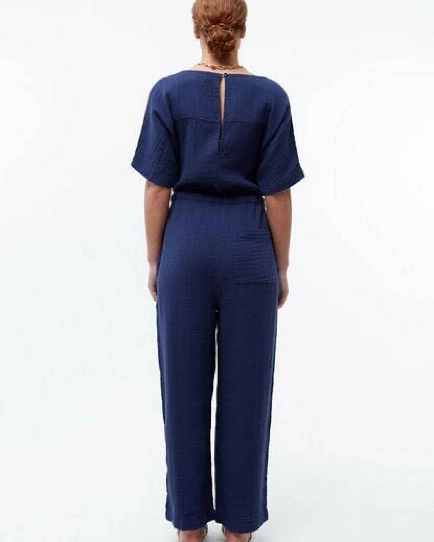 Givn Berlin Jumpsuit GBKAYLA aus Bio-Baumwoll Musselin - Nightshade Blue (Musselin) – Ansicht 3
