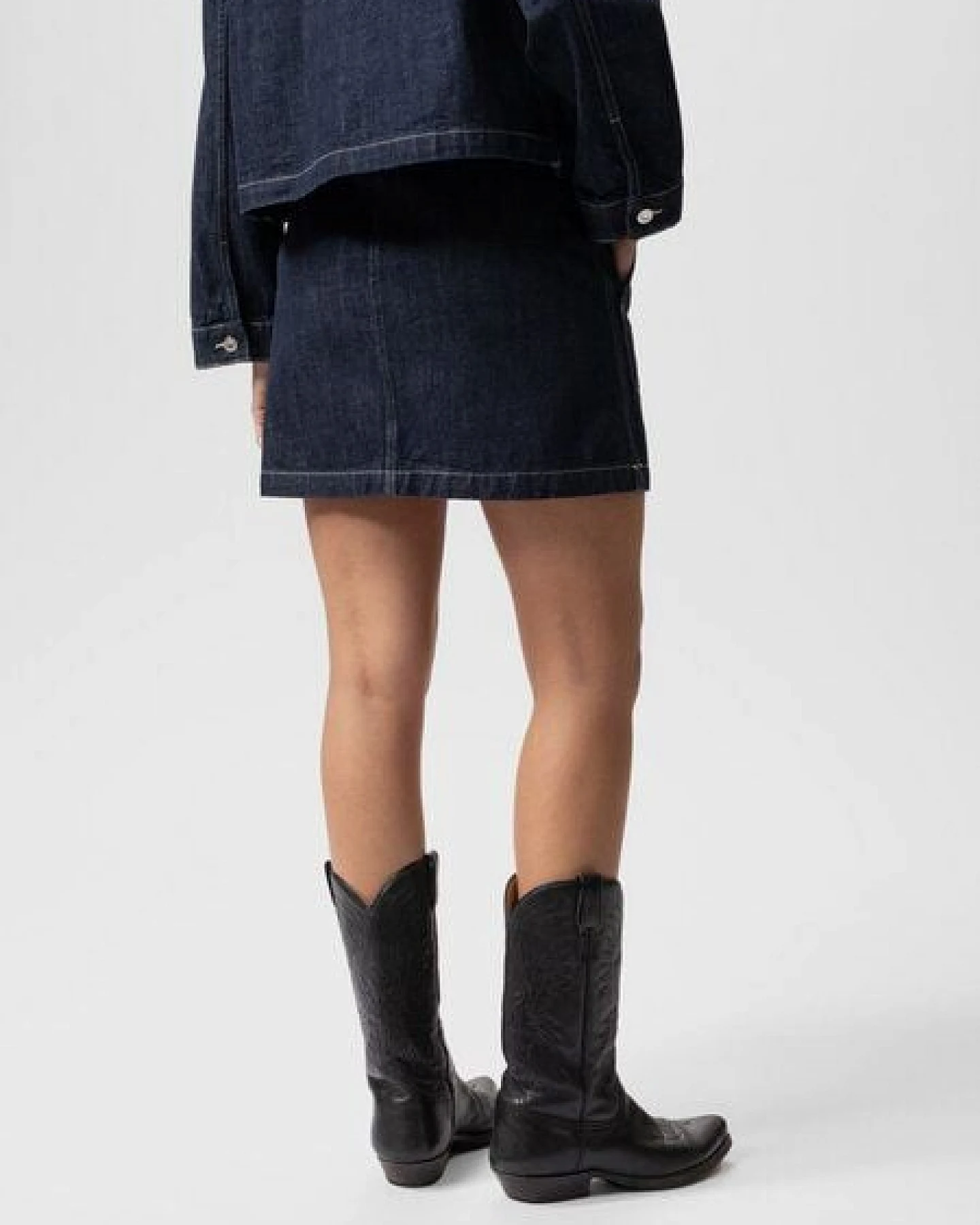 Nudie Jeans Elvy Jeansrock aus Bio-Baumwolle - Workwear Denim – Ansicht 2