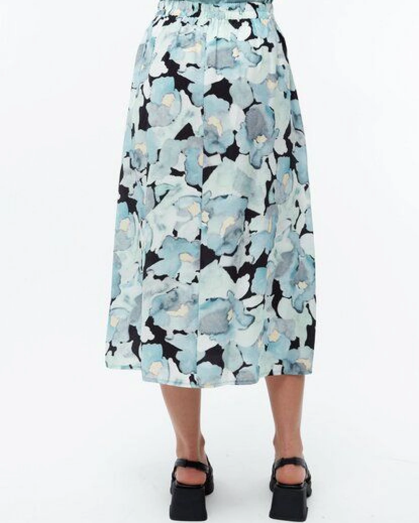 Givn Berlin Midi-Rock GBVANA aus TENCEL - Gentle Blue (Dreamy Florals) – Ansicht 3