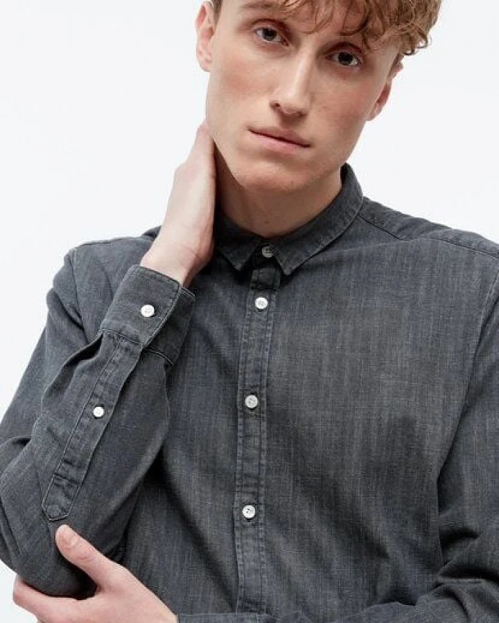 Givn Berlin Jeanshemd GBDEVIS aus Bio-Baumwolle - Washed Black (Denim)