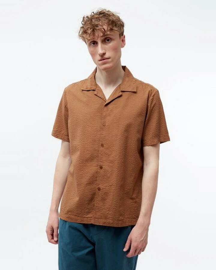 Givn Berlin Bowling-Shirt GBBARIK aus Bio-Baumwoll Seersucker