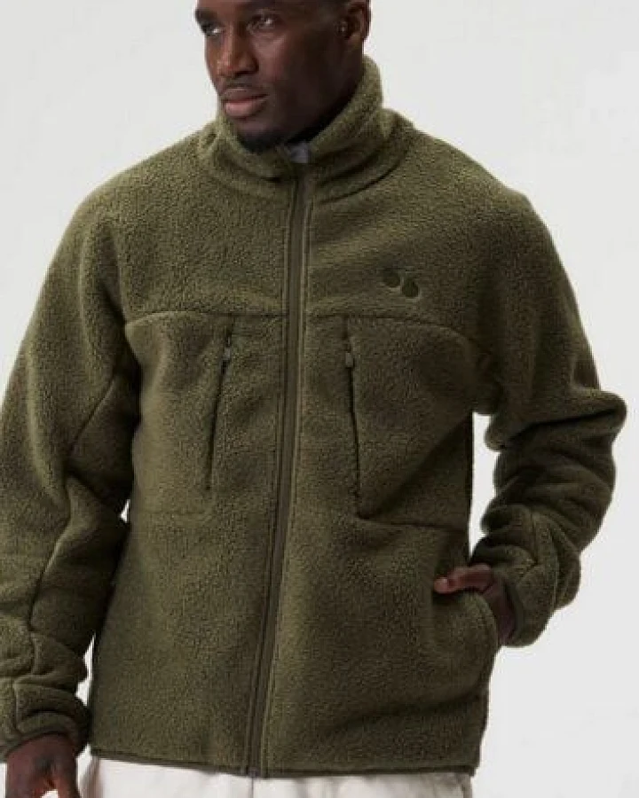 pinqponq Fleece Jacket - Eternal Olive - Peat Black (Male)