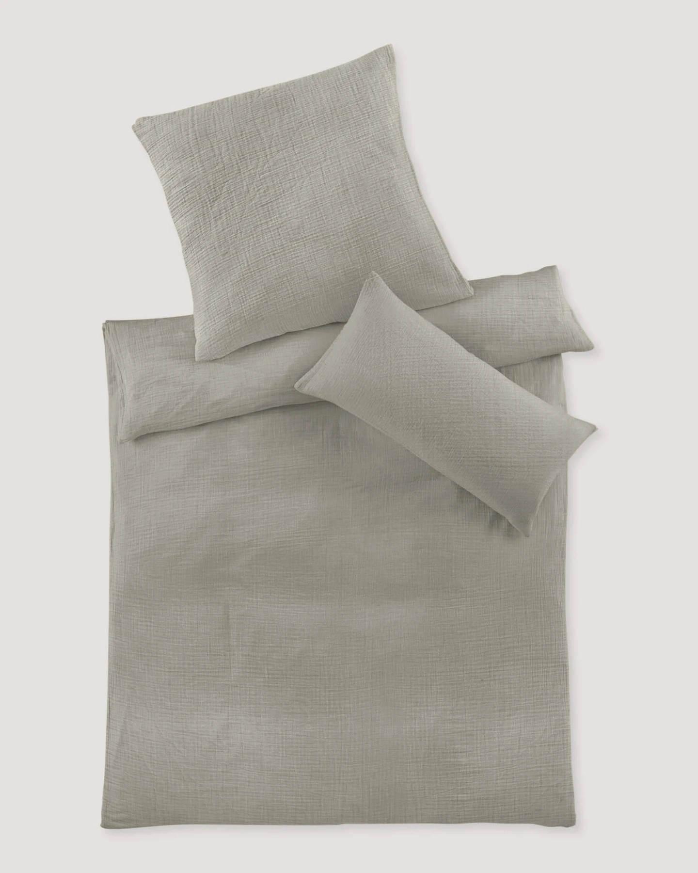 hessnatur Musselin Bettwäsche-Set aus Bio-Baumwolle - beige - Größe 135x200 / 40x80 cm – Ansicht 3