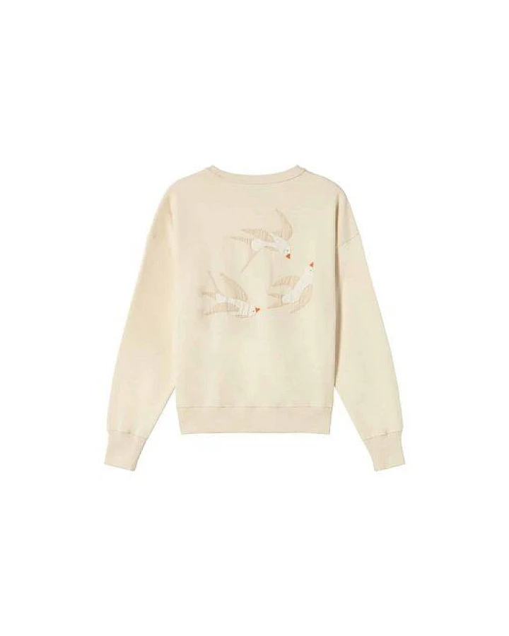 thinking mu Jodie Sweater mit Vogelapplikation