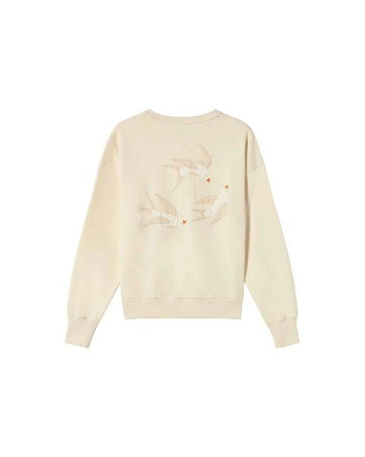 thinking mu Jodie Sweater mit Vogelapplikation