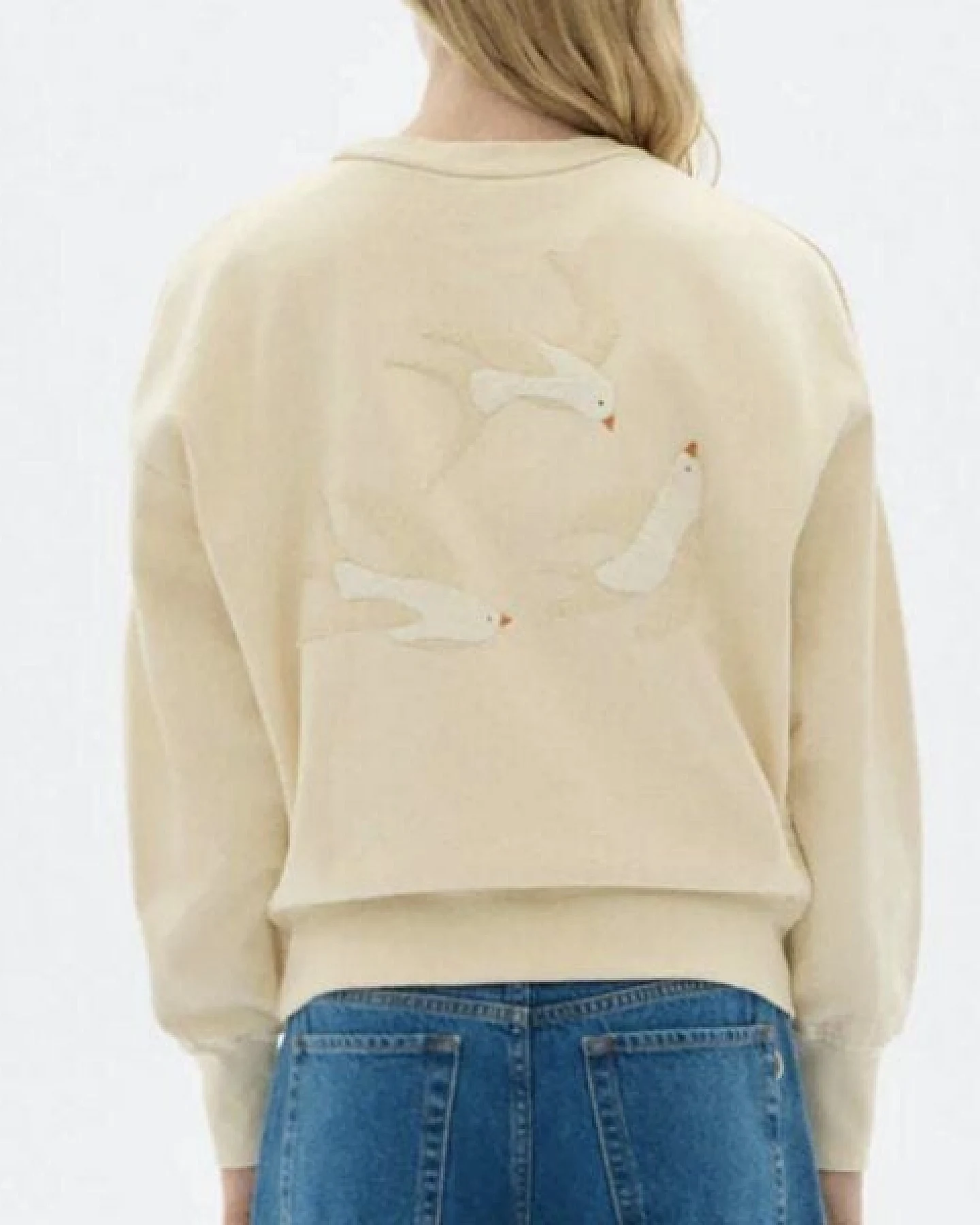 thinking mu Jodie Sweater mit Vogelapplikation – Ansicht 3