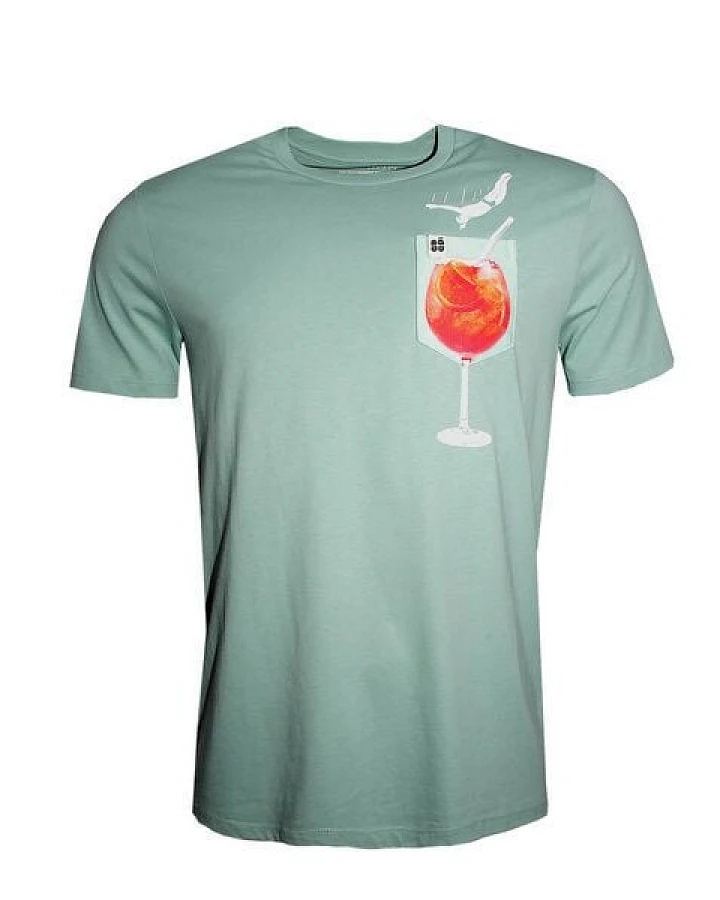 FÄDD Herren T-Shirt Rundhals aus Bio-Baumwolle "Spritz BT" türkis grün