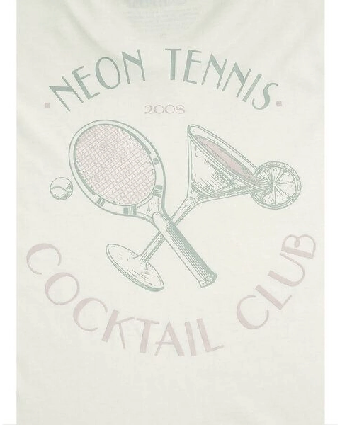 FÄDD Herren T-Shirt Rundhals aus Bio-Baumwolle Neon Tennis Club Creme Weiß – Ansicht 2