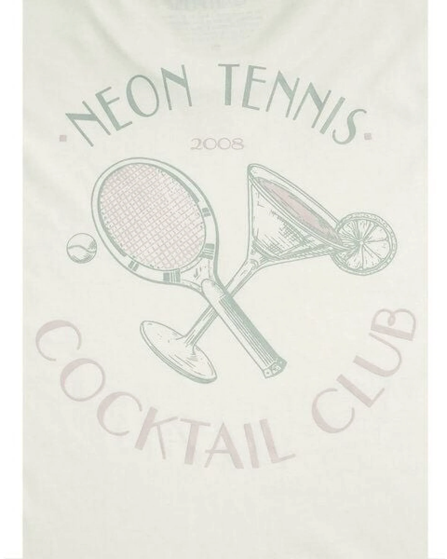 FÄDD Herren T-Shirt Rundhals aus Bio-Baumwolle Neon Tennis Club Creme Weiß – Ansicht 2