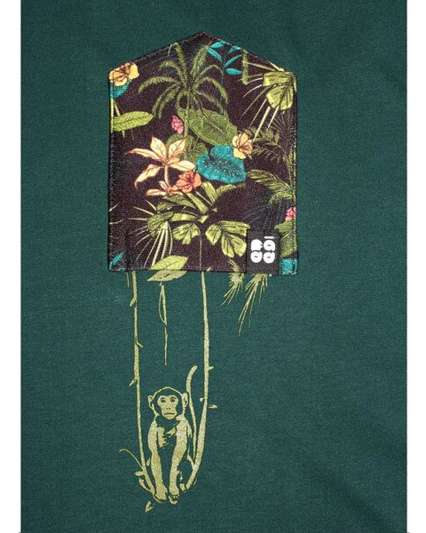 FÄDD Herren T-Shirt Rundhals aus Bio-Baumwolle "Affenschaukel BT" Grün – Ansicht 2