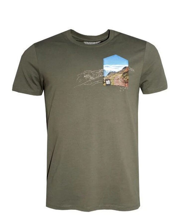 FÄDD Herren T-Shirt Rundhals aus Bio-Baumwolle "Autdohr BT" Khaki Braun