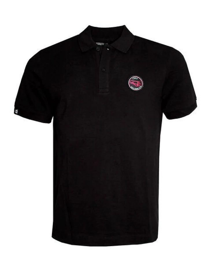 FÄDD Herren Poloshirt aus Bio-Baumwolle "Neon Shrimp Club" Schwarz
