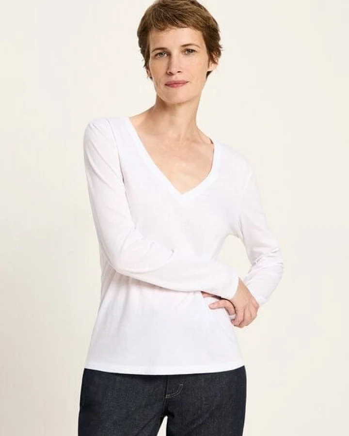 LANIUS Shirt mit V-Ausschnitt (GOTS) aus Bio-Baumwolle