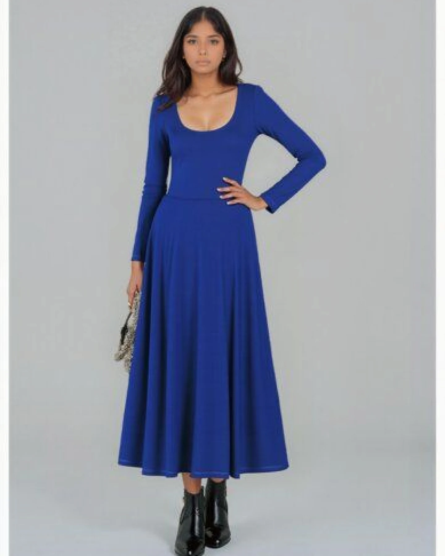 Ingoria AMELIA zeitloses Maxi-Wendekleid mit Taillenschnürung 3/4 Arm – Ansicht 3