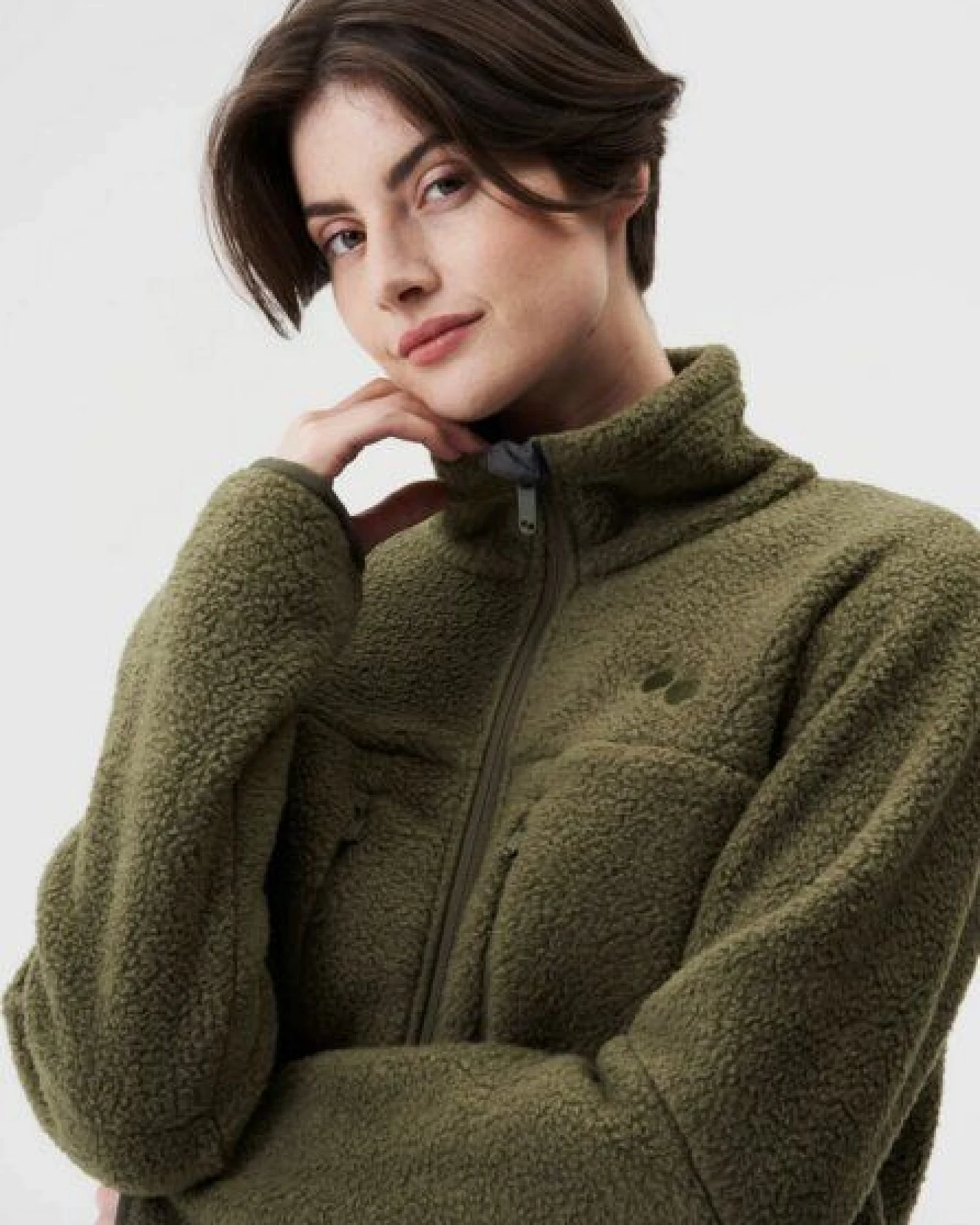 pinqponq Fleece Jacket - Eternal Olive - Peat black (Female) – Ansicht 3