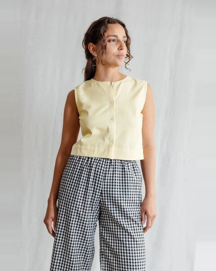 Jyoti - Fair Works Bio-Baumwoll Top Diyan Zitronengelb