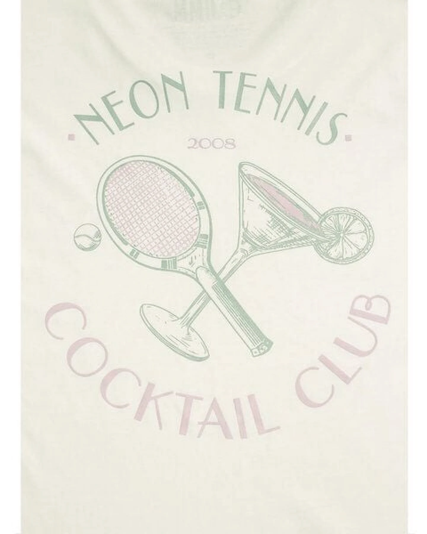 FÄDD Damen T-Shirt Rundhals aus Bio-Baumwolle "Neon Tennis Club" Creme Weiß – Ansicht 2