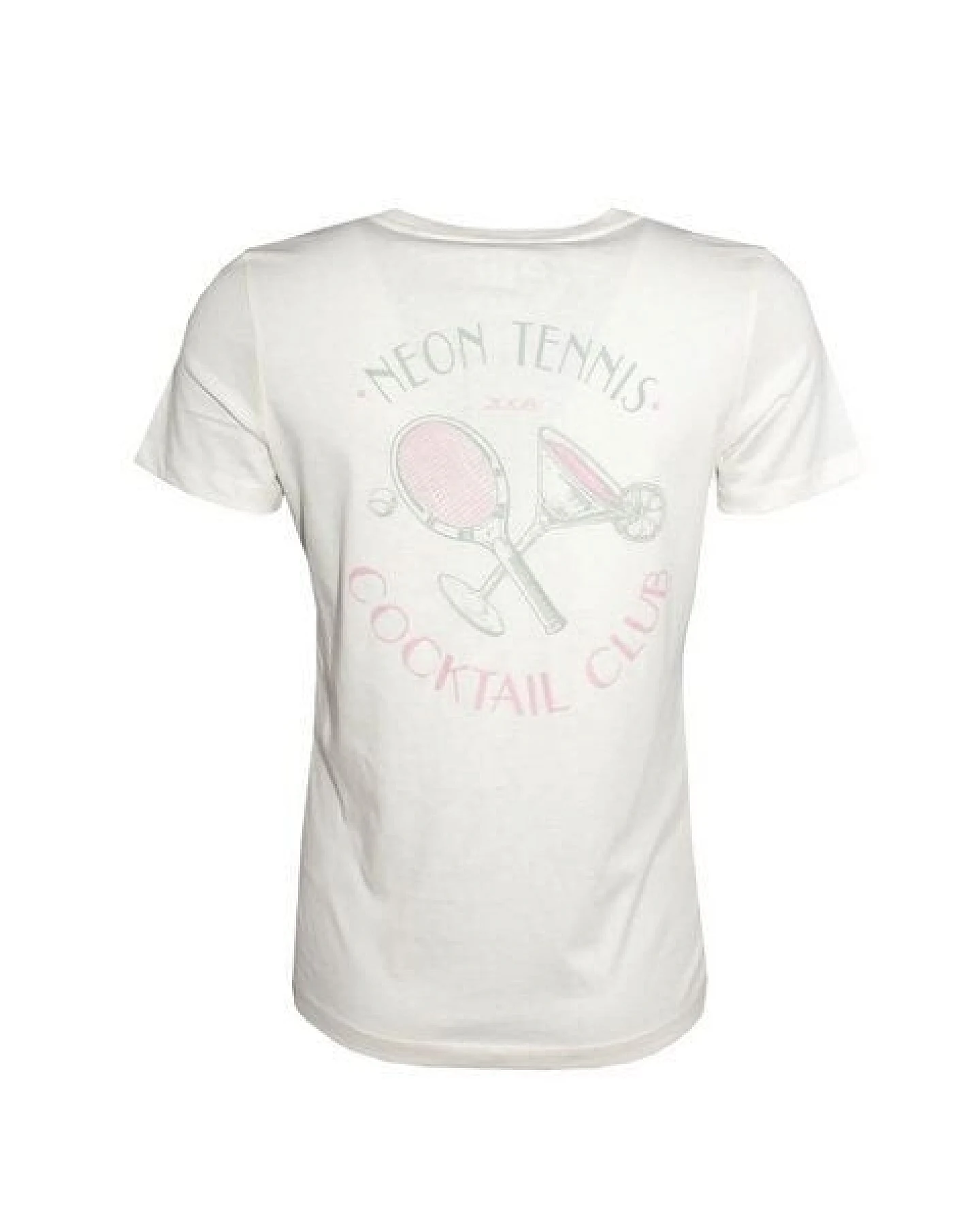FÄDD Damen T-Shirt Rundhals aus Bio-Baumwolle "Neon Tennis Club" Creme Weiß – Ansicht 3