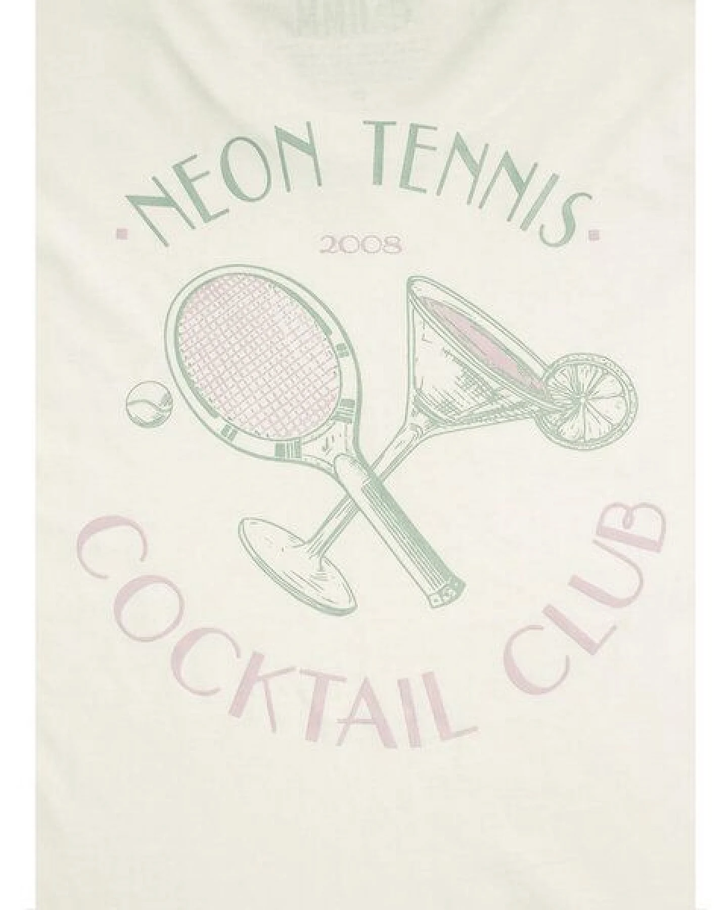 FÄDD Damen T-Shirt Rundhals aus Bio-Baumwolle "Neon Tennis Club" Creme Weiß – Ansicht 2