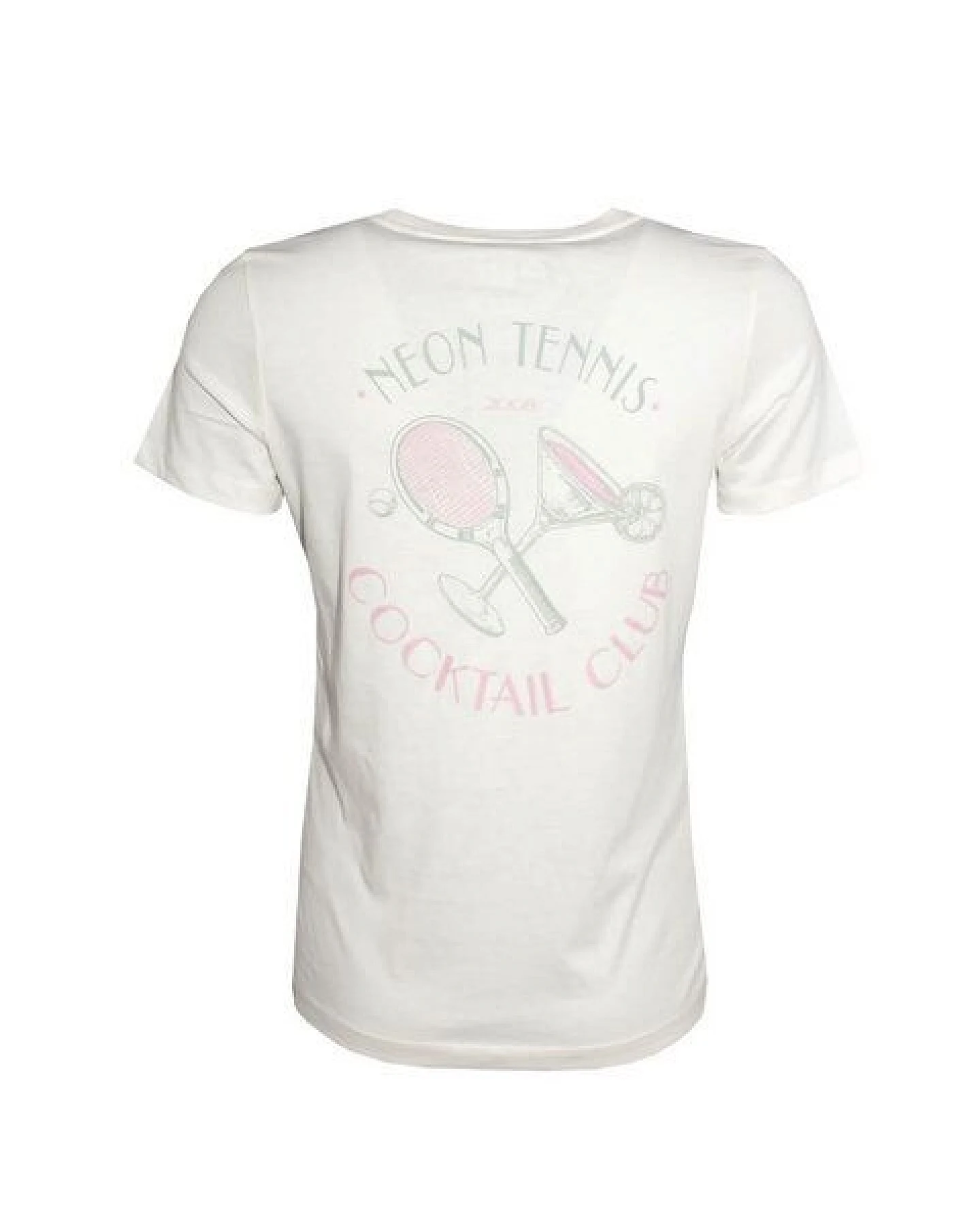 FÄDD Damen T-Shirt Rundhals aus Bio-Baumwolle "Neon Tennis Club" Creme Weiß – Ansicht 3