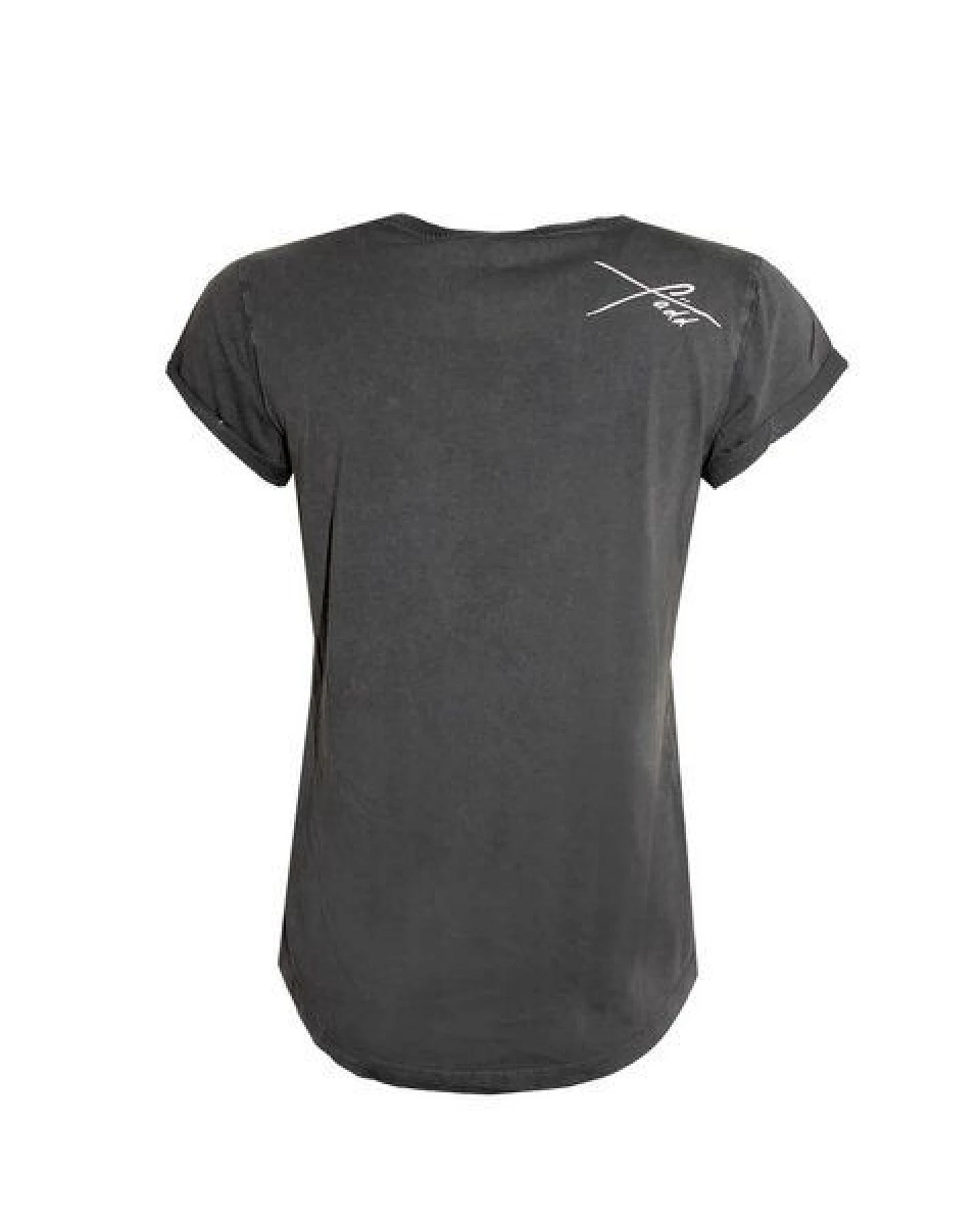 FÄDD Damen T-Shirt Rundhals aus Bio-Baumwolle "Der weiße V BT" Grau – Ansicht 3